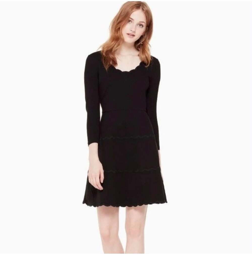 kate spade Pin dot scallop ponte dress sz 2